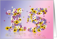 15th Birthday Flower Numbers card