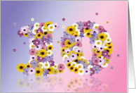 10th Birthday Flower Numbers card