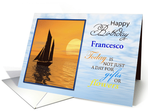 Add a Name Birthday Yatch in the Sunset card (916359)