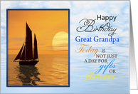 Great Grandpa Birthday Yatch in the Sunset card