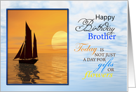 Brother Birthday Yatch in the Sunset card