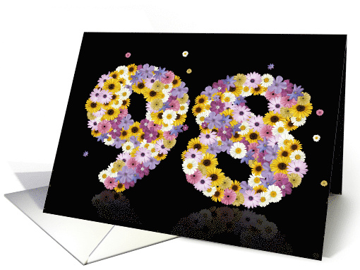 98th Birthday Party Invitation Flower Numbers card (917550)