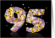 95th Birthday Party Invitation Flower Numbers card