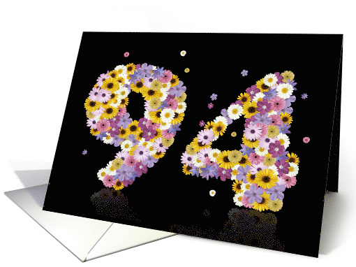 94th Birthday Party Invitation Flower Numbers card (917566)