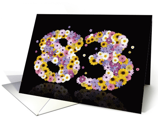 83rd Birthday Party Invitation Flower Numbers card (917595)