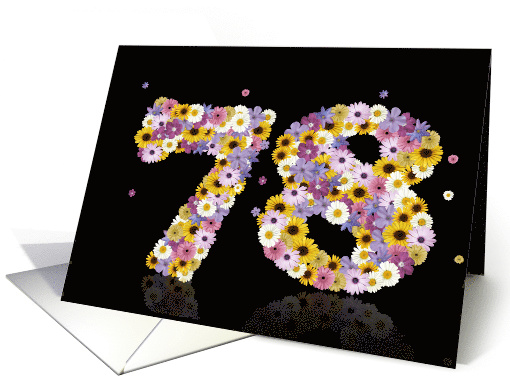78th Birthday Party Invitation Flower Numbers card (917606)