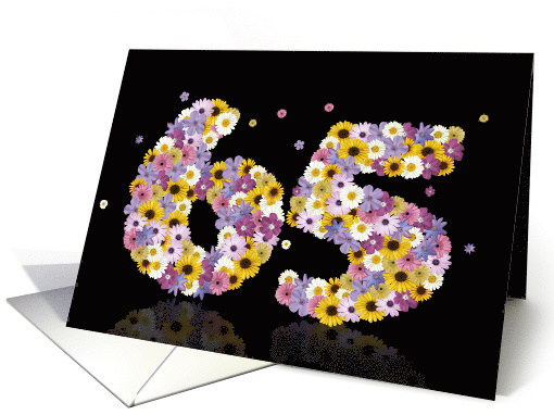 65th Birthday Party Invitation Flower Numbers card (917621)