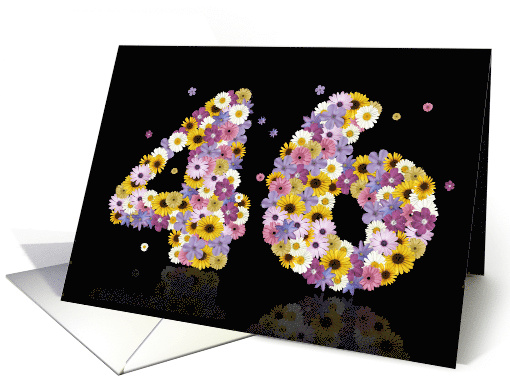 46th Birthday Party Invitation Flower Numbers card (917649)