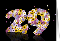 29th Birthday Party Invitation Flower Numbers card