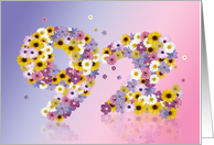 92nd birthday party invitation with numbers formed from flowers card