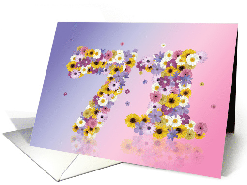 71st Birthday Party Invitation Flower Numbers card (919443)