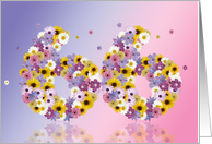 66th Birthday Party Invitation Flower Numbers card