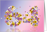 64th Birthday Party Invitation Flower Numbers card