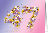 47th Birthday Party Invitation Flower Numbers card