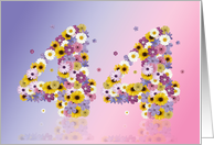 44th Birthday Party Invitation Flower Numbers card