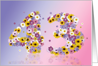 43rd Birthday Party Invitation Flower Numbers card