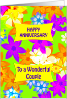 Couple, Anniversary Fabulous Flowers card