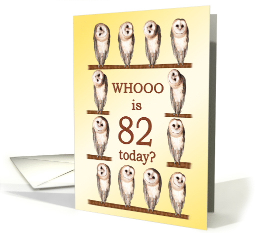 82nd Birthday, Curious Owls card (937757)