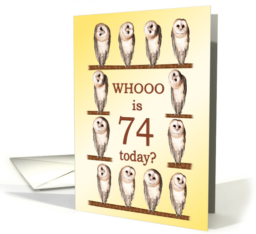 74th Birthday, Curious Owls card (937835)
