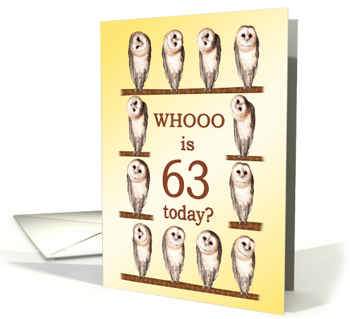 63rd Birthday, Curious Owls card (937896)