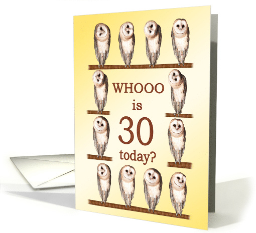 30th Birthday, Curious Owls card (938131)