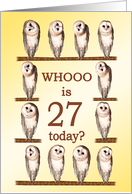 27th Birthday, Curious Owls card