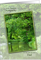 Sympathy loss of Dad River Scene card