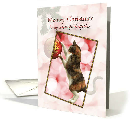 Godfather,Meowy Christmas Cat card (941172)