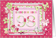 98th Birthday Patchwork Crafts card