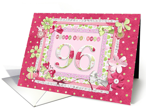 96th Birthday Patchwork Crafts card (942518)
