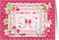 96th Birthday Patchwork Crafts card
