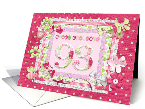 93rd Birthday Patchwork Crafts card (942521)