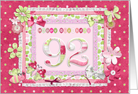 92nd Birthday Patchwork Crafts card
