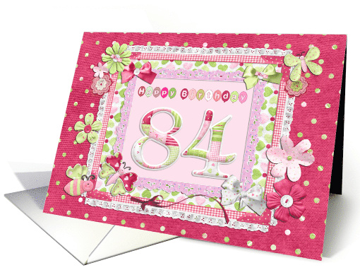 84th Birthday Patchwork Crafts card (942617)