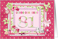 81st Birthday Patchwork Crafts card