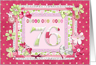 76th Birthday Patchwork Crafts card