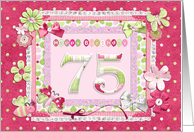 75th Birthday Patchwork Crafts card