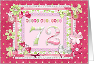 72nd Birthday Patchwork Crafts card