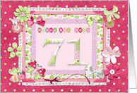 71st Birthday Patchwork Crafts card