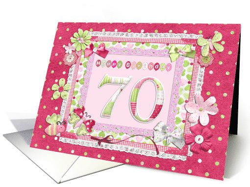 70th Birthday Patchwork Crafts card (942719)