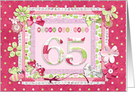 65th Birthday Patchwork Crafts card