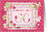 60th Birthday Patchwork Crafts card
