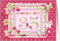 35th Birthday Patchwork Crafts card