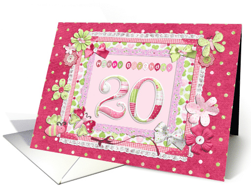20th Birthday Patchwork Crafts card (942738)