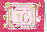 10th Birthday Patchwork Crafts card