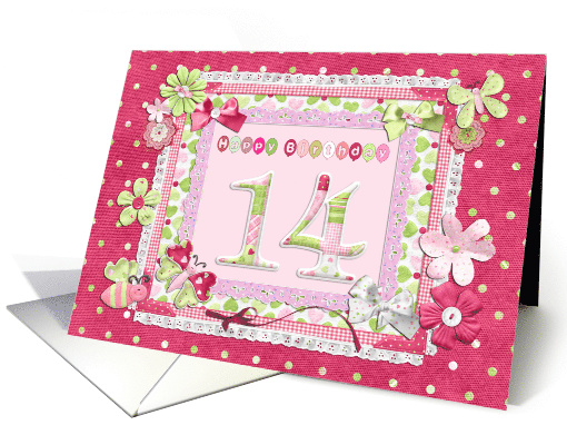 14th Birthday Patchwork Crafts card (942746)