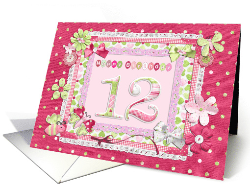 12th Birthday Patchwork Crafts card (942747)