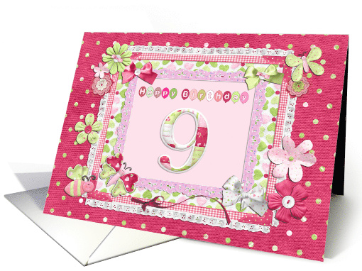9th Birthday Patchwork Crafts card (942749)
