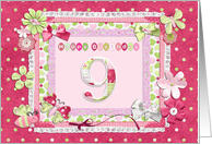 9th Birthday Patchwork Crafts card