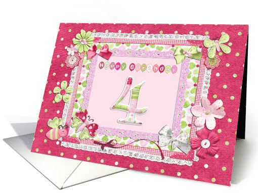 4th Birthday Patchwork Crafts card (942754)
